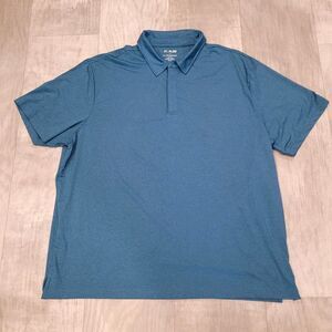 01.Algo Performance Polo Shirt Mens Sz 2XL Blue Short Sleeve Golf UPF Quick Dry